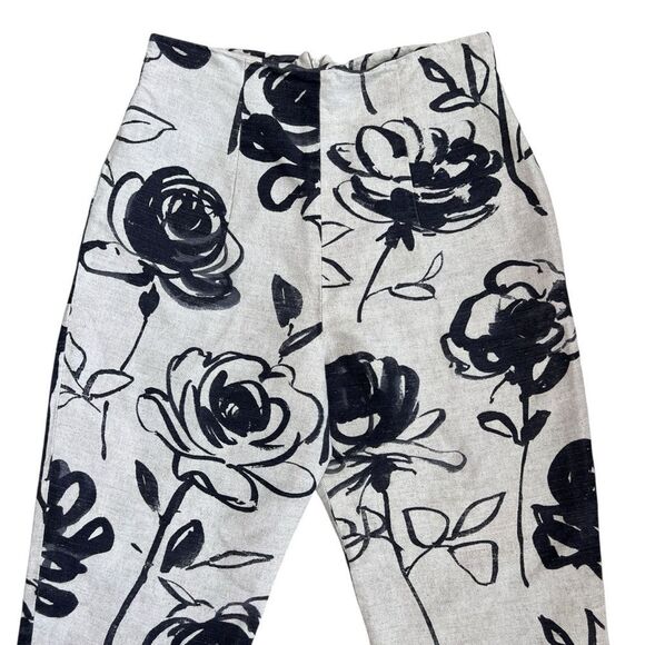Vintage Sinley Bold Floral Tapered-Leg Pants Size 10 - Picture 2 of 8
